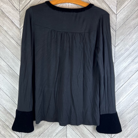 Boden black top with velvet trim - Picture 5 of 9